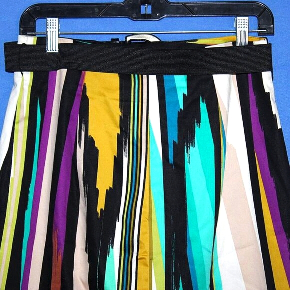 Worthington Striped Midi Skirt - Women's Size 8 - Multicolor Abstract Print - Be - Picture 4 of 5